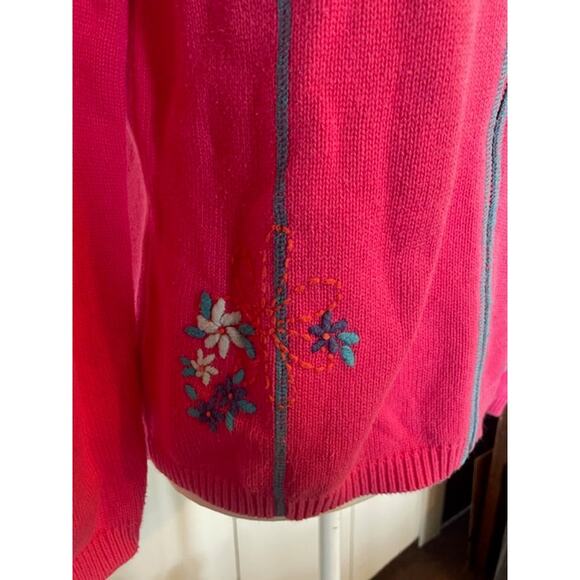 Northern Reflections Women Size Medium Full Zip Pink Sweater w/ Hood 100% Cotton - Picture 3 of 5